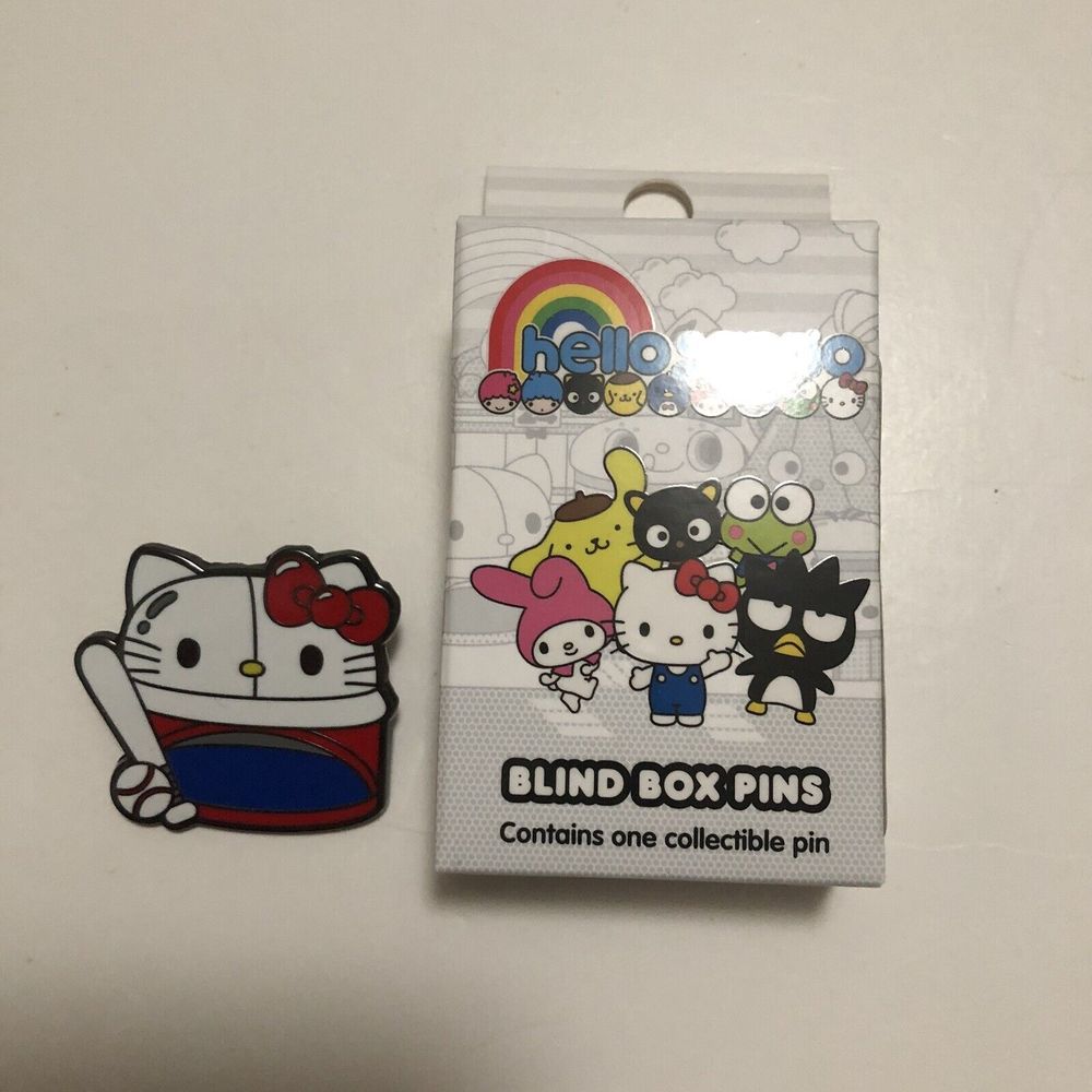 Loungefly Hello Sanrio  Hello Kitty Baseball And Bat Enamel Pin New - Picture 3 of 4